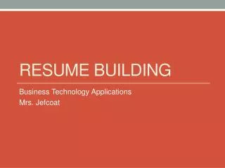 Resume building