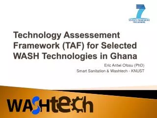 Technology Assessement Framework (TAF) for Selected WASH Technologies in Ghana