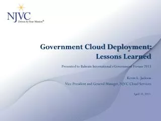 Government Cloud Deployment: Lessons Learned