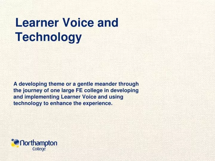 learner voice and technology
