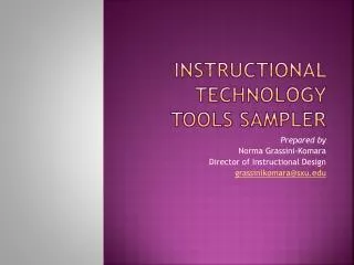 Instructional Technology Tools Sampler