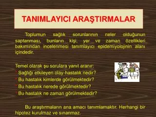 tanimlayici ara tirmalar