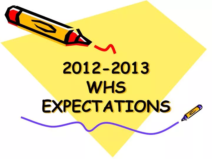2012 2013 whs expectations