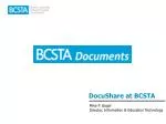 DocuShare at BCSTA - slide 1