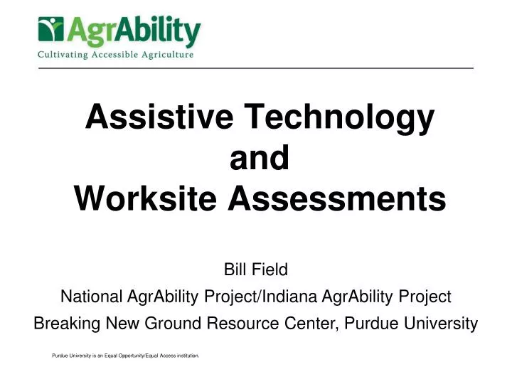 assistive technology and worksite assessments