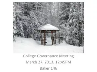 College Governance Meeting March 27, 2013, 12:45PM Baker 146