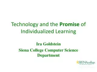 Technology and the Promise of Individualized Learning