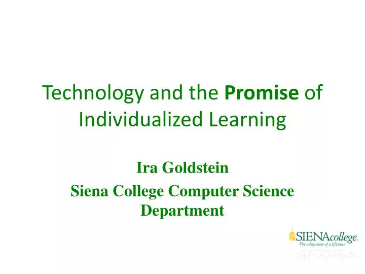 technology and the promise of individualized learning
