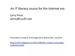 An IT literacy course for the Internet era