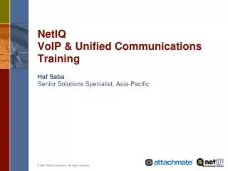 NetIQ VoIP &amp; Unified Communications Training