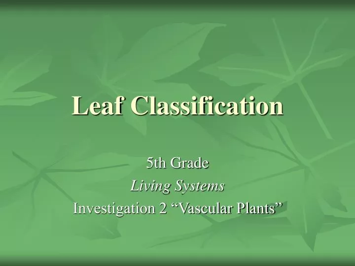 leaf classification