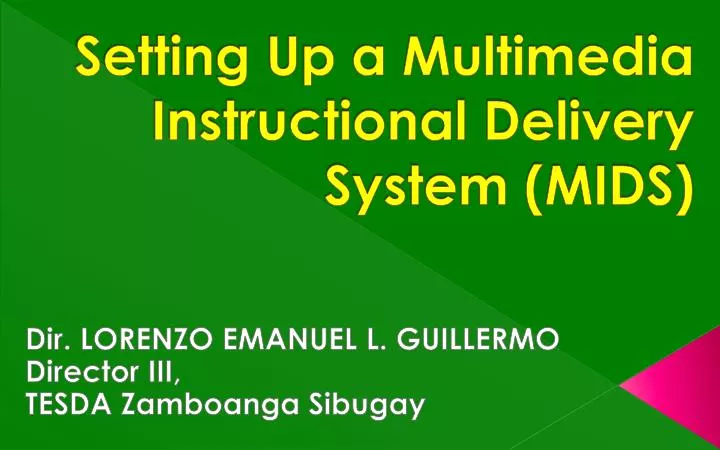 setting up a multimedia instructional delivery system mids