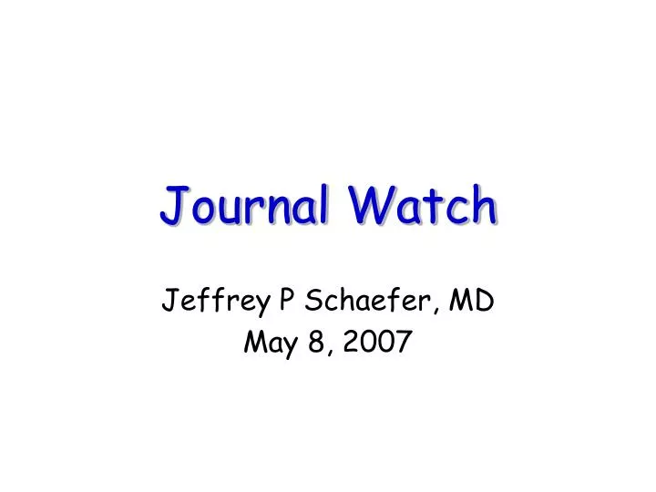 journal watch