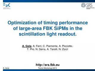 Optimization of timing performance of large-area FBK SiPMs in the scintillation light readout.