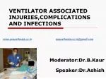 VENTILATOR ASSOCIATED INJURIES,COMPLICATIONS AND INFECTIONS - slide 1