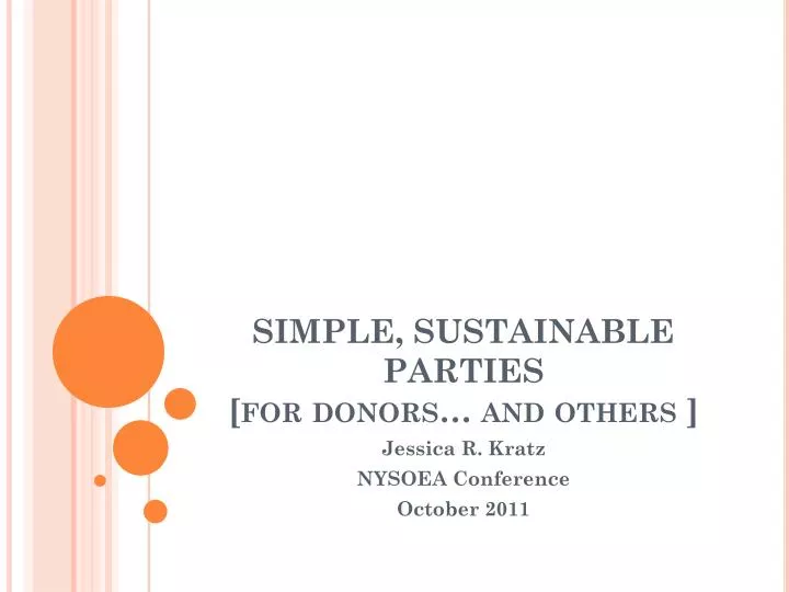 simple sustainable parties for donors and others