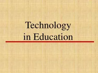 Technology in Education