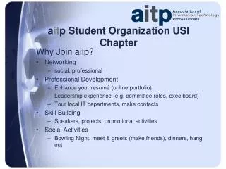 a it p Student Organization USI Chapter