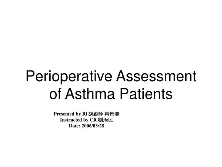perioperative assessment of asthma patients