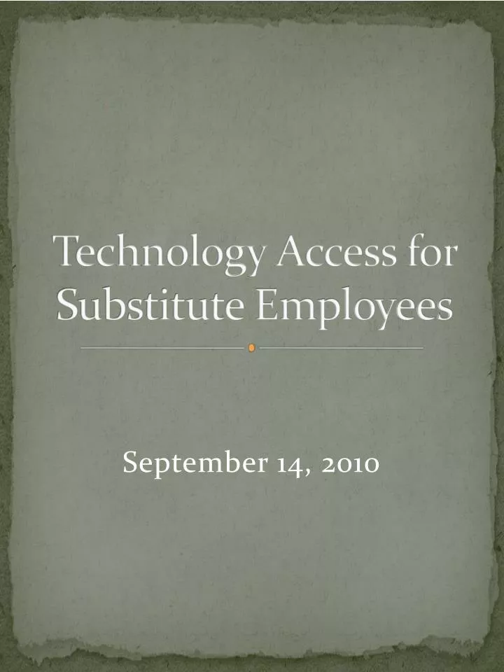 technology access for substitute employees
