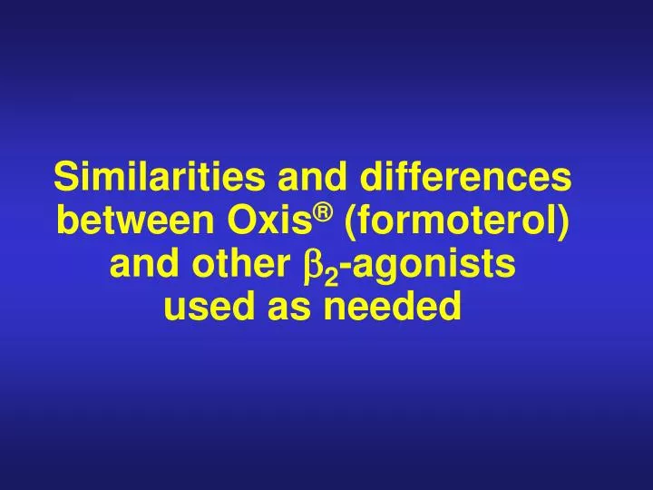similarities and differences between oxis formoterol and other 2 agonists used as needed