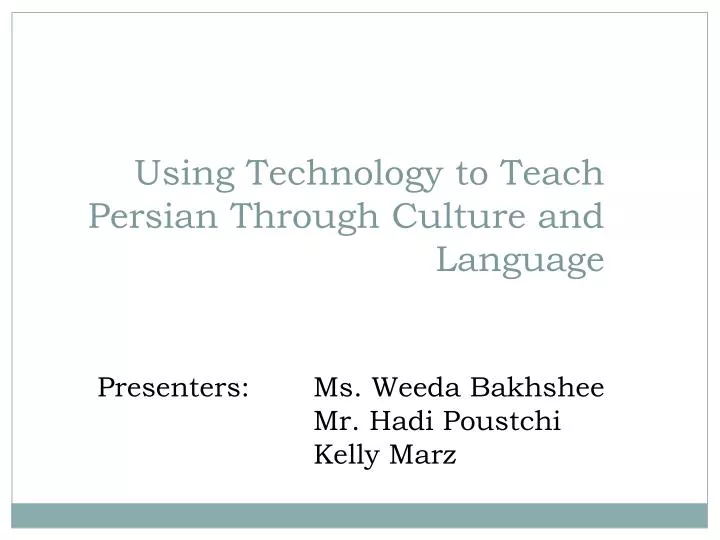 using technology to teach persian through culture and language