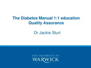 The Diabetes Manual 1:1 education Quality Assurance