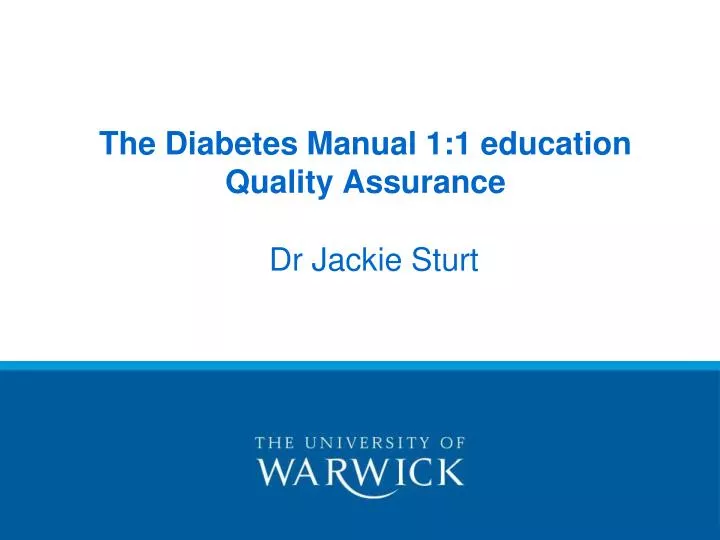 the diabetes manual 1 1 education quality assurance