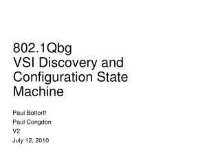 802.1Qbg VSI Discovery and Configuration State Machine