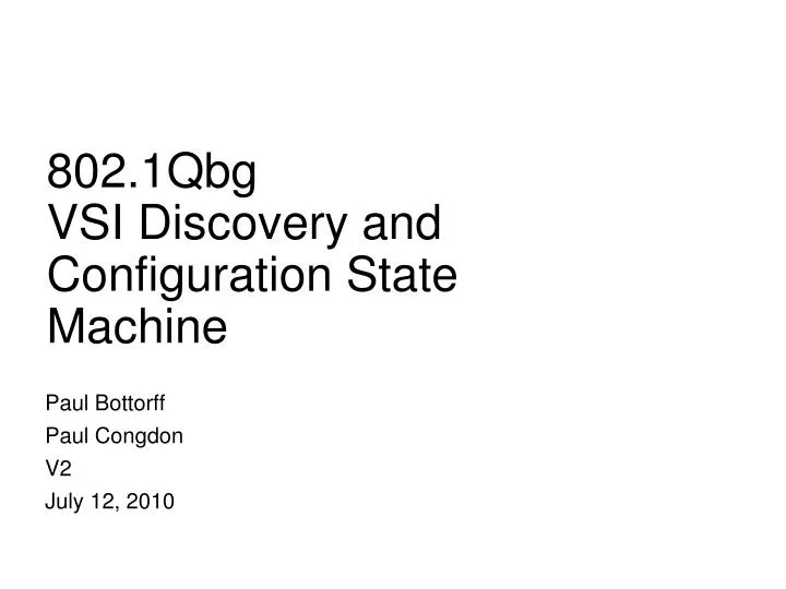 802 1qbg vsi discovery and configuration state machine