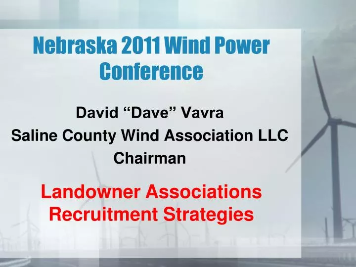 nebraska 2011 wind power conference