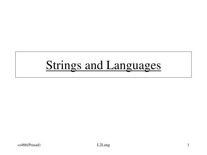 strings and languages