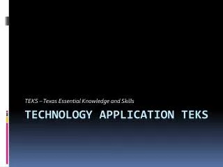 Technology Application TEKS