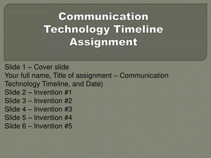 communication technology timeline assignment