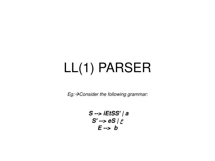 ll 1 parser