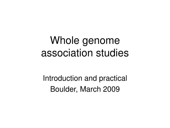 whole genome association studies