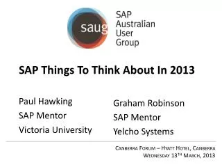 SAP Things To Think About In 2013