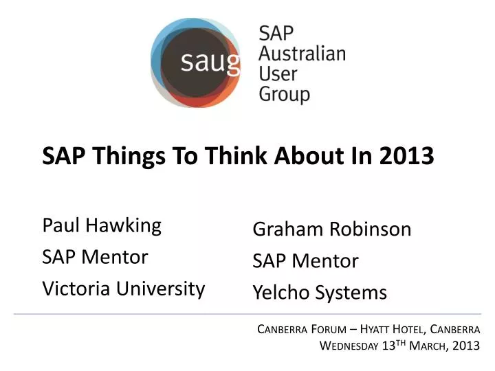 sap things to think about in 2013