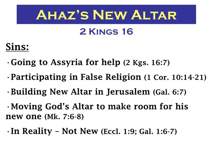 ahaz s new altar