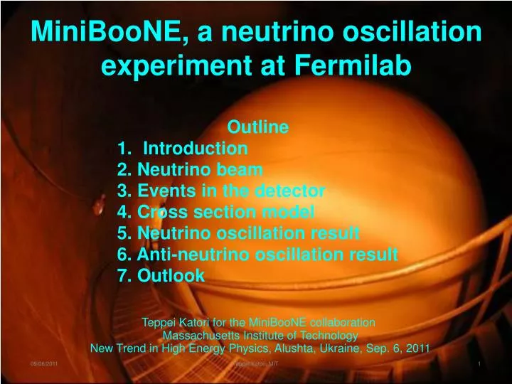 miniboone a neutrino oscillation experiment at fermilab