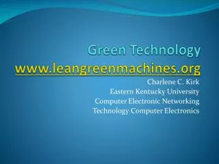 Green Technology leangreenmachines
