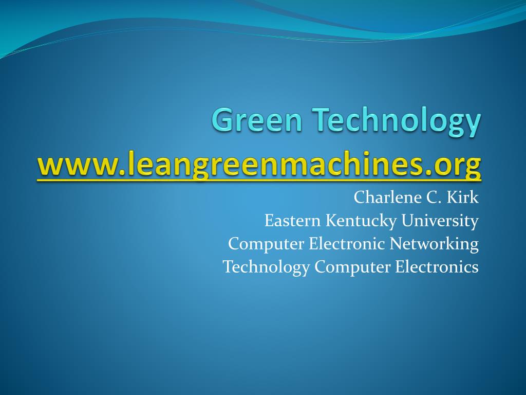 Ppt Green Technology Leangreenmachines Powerpoint Presentation Free