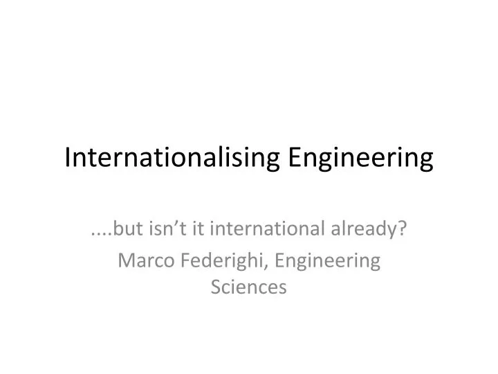 internationalising engineering
