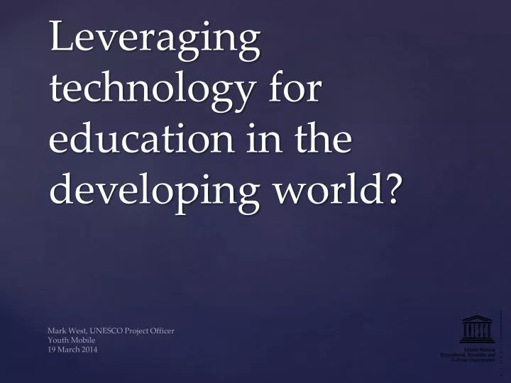 leveraging technology for education in the developing world