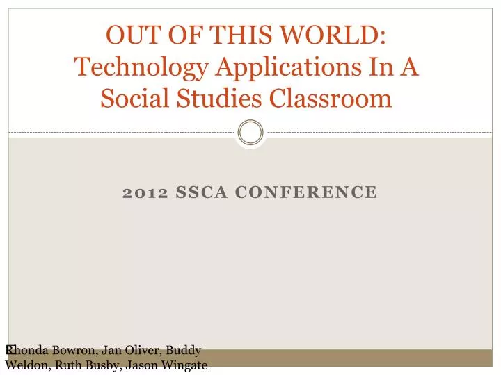 out of this world technology applications in a social studies classroom