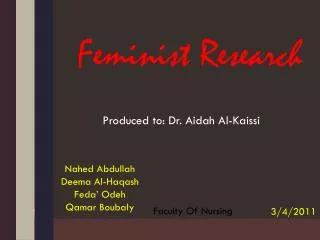Produced to: Dr. Aidah Al-Kaissi