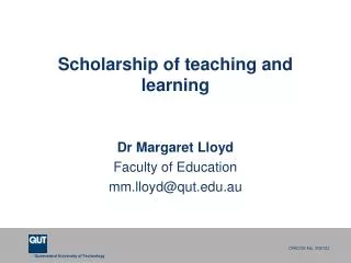 Scholarship of teaching and learning