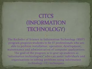 CITCS (INFORMATION TECHNOLOGY)