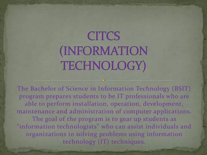 citcs information technology
