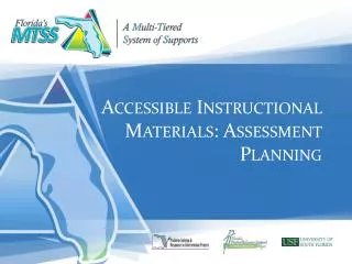 Accessible Instructional Materials: Assessment Planning